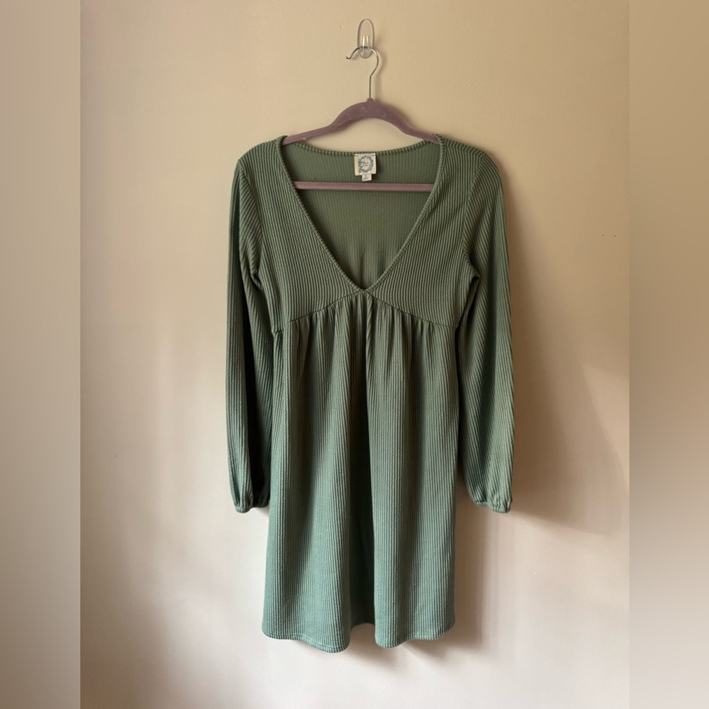 Blue Rain Sage Long Sleeve Dress